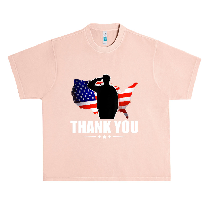 Patriotic American Flag Thank You For Your Service Veteran Urban Heavy T-shirt | Artistshot