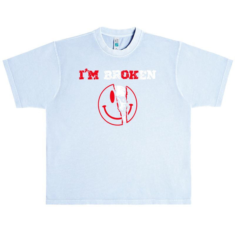 Confused Smile I'm Broken Invisible Illness I'm Ok Broken Urban Heavy T-shirt by cm-arts | Artistshot