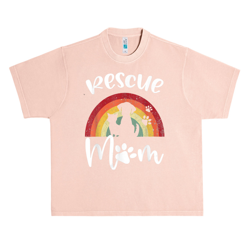 Rescue Mom Dog And Cat Rainbow Vintage V Neck Urban Heavy T-shirt | Artistshot