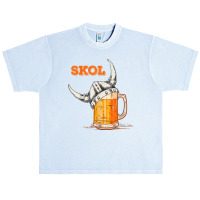 Mens Skol Nordic Viking Helmet Drinking Glass T Shirt Urban Heavy T-shirt | Artistshot