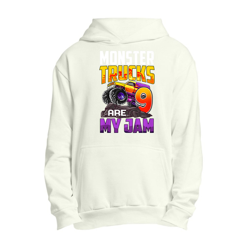 Kids Monster Trucks Are My Jam 9th Birthday Monster Truck Party Urban Pullover Hoodie | Artistshot