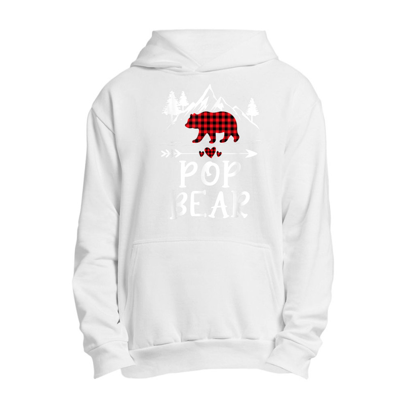 Mens Pop Bear Christmas Pajama Red Plaid Buffalo Matching Urban Pullover Hoodie | Artistshot