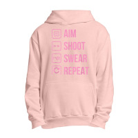 Aim Shoot Swear Repeat Funny Archery Life Joke Urban Pullover Hoodie | Artistshot