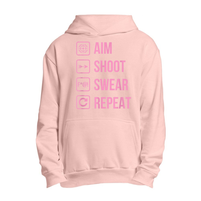 Aim Shoot Swear Repeat Funny Archery Life Joke Urban Pullover Hoodie | Artistshot