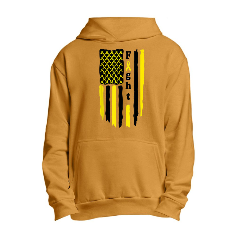 Fight Cancer Flag Childhood Awareness America Flag Urban Pullover Hoodie | Artistshot