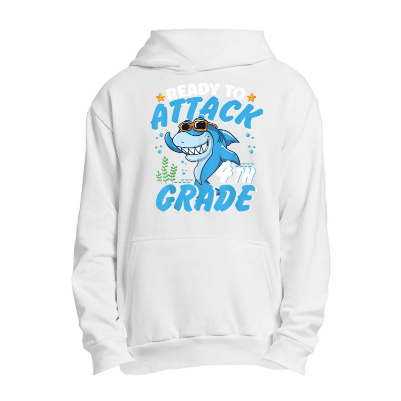 Ready To Attack 4th Grade Apparel Back To School Shark Boys Urban Pullover Hoodie | Artistshot