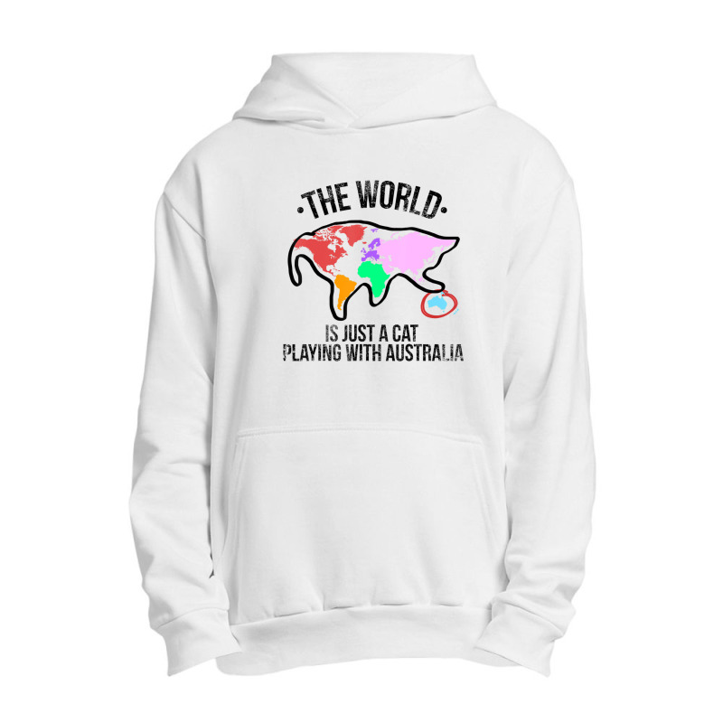 The World Is A Cat Playing With Australia Urban Pullover Hoodie | Artistshot