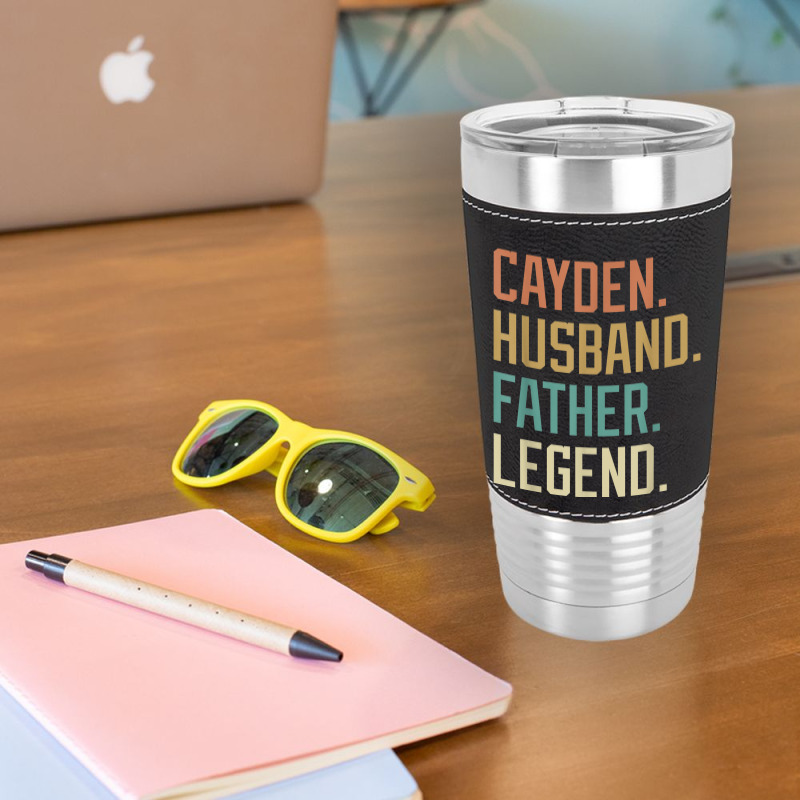 Cayden Husband Father Legend Father's Day Retro Leatherette Tumbler | Artistshot