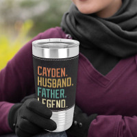 Cayden Husband Father Legend Father's Day Retro Leatherette Tumbler | Artistshot