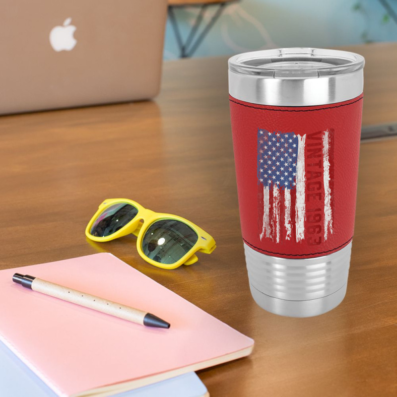 Vintage 1963 Usa American Flag 60 Years Old 60th Birthday Leatherette Tumbler | Artistshot