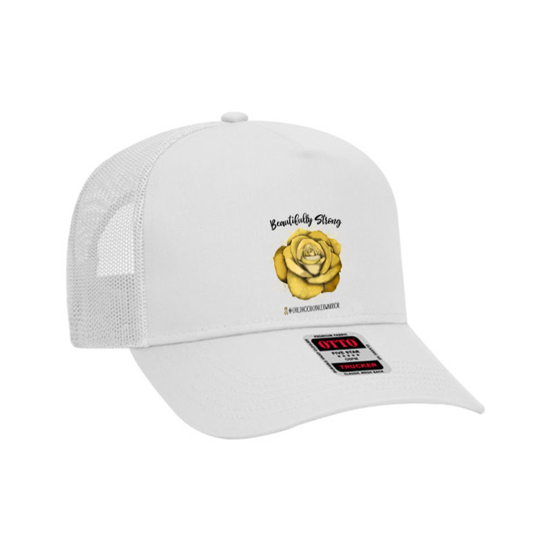 Beautifully Strong Childhood Cancer Warrior Rose T Shirt Mesh Back Trucker Hat | Artistshot