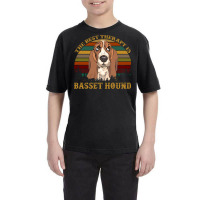 The Best Therapy Is Bassett Hound Dog Youth Tee | Artistshot