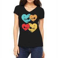 Funny Valentine Day Gift T  Shirt Vintage Heart Cool Retro Valentine D Women's V-neck T-shirt | Artistshot