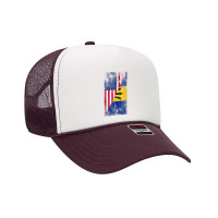 Usa Barbados Flags   United States Of America, Barbadian T Shirt Foam Trucker Hat | Artistshot