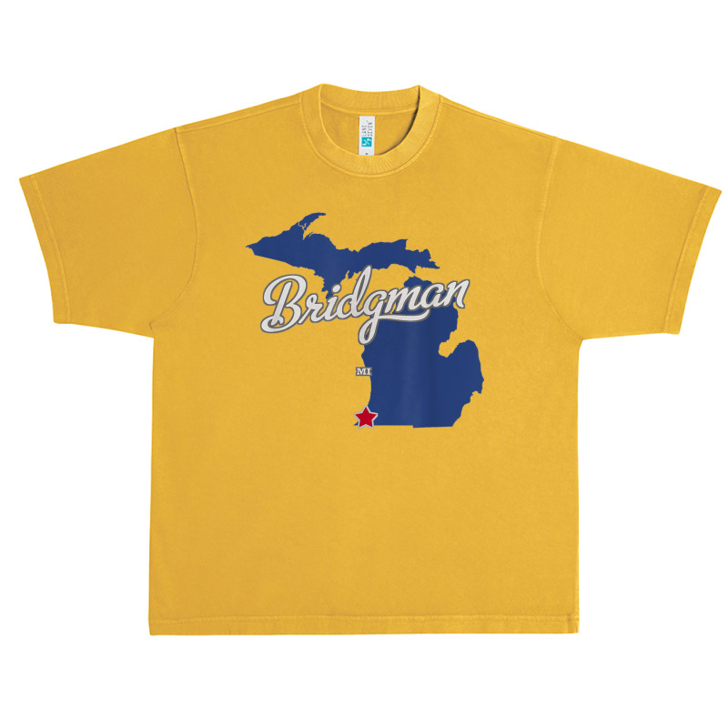 Bridgman Michigan Mi Map Urban Heavy T-shirt | Artistshot