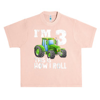 Green Farm Tractor 3rd Birthday Party Gifts 3 Year Old Urban Heavy T-shirt | Artistshot