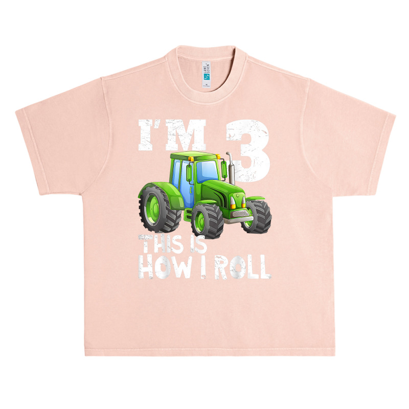 Green Farm Tractor 3rd Birthday Party Gifts 3 Year Old Urban Heavy T-shirt | Artistshot