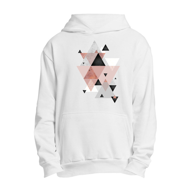 Geometric Compilation In Rose Gold And Blush Pink Urban Pullover Hoodie | Artistshot