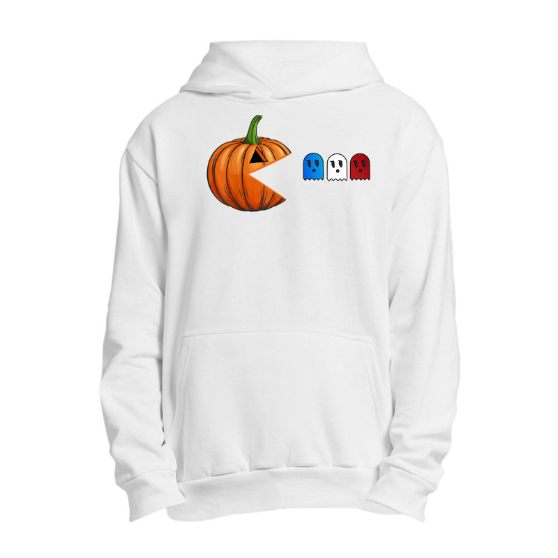 Halloween Pumpkin Ghosts Fun Striped Stars Urban Pullover Hoodie | Artistshot