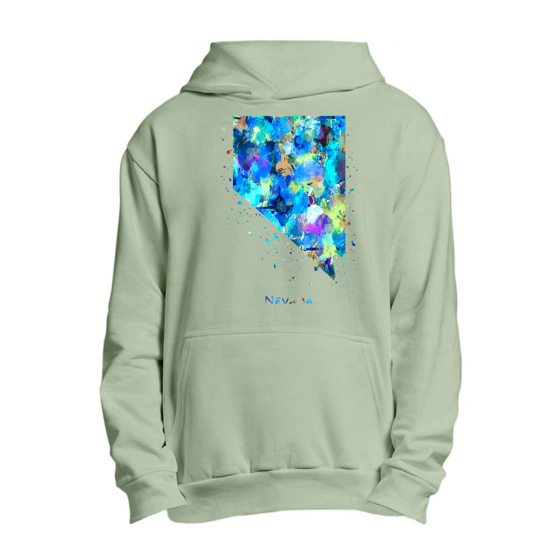 Nevada Map Urban Pullover Hoodie | Artistshot