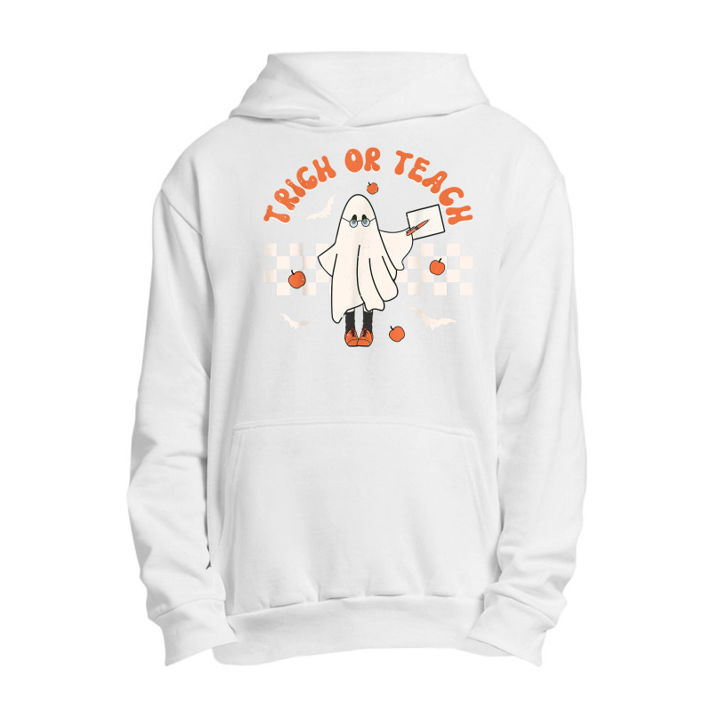 Halloween Trick Or Teach Ghost Teacher Spooky Season Urban Pullover Hoodie | Artistshot