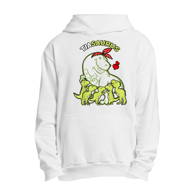 Tiasaurus Tia 5 Kids Dinosaur Aunt Auntie Tita Urban Pullover Hoodie | Artistshot