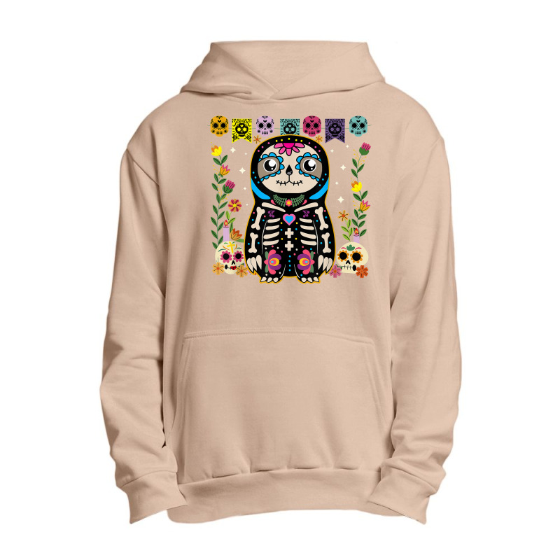 Mexican Calavera Sugar Skull Sloth Dia De Muertos Halloween Urban Pullover Hoodie by August | Artistshot