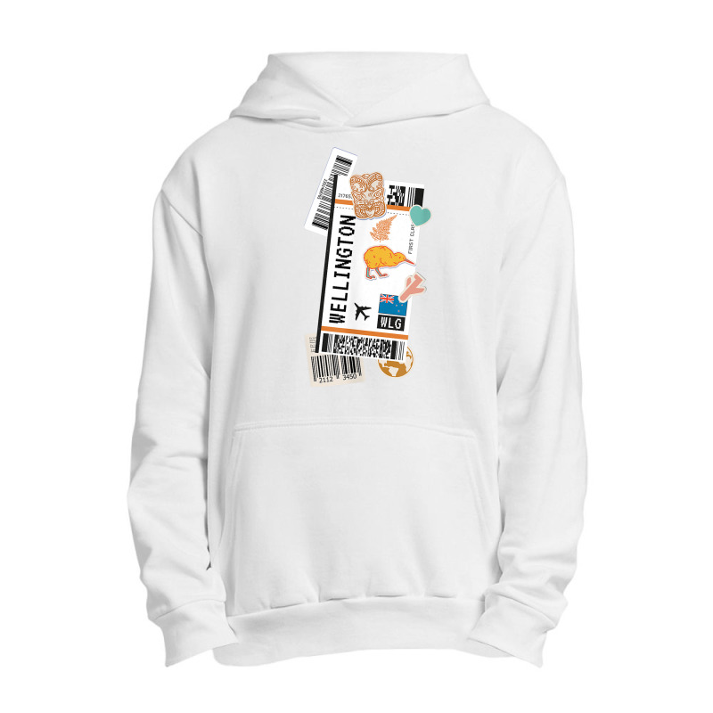 Wellington New Zealand Boarding Pass Airplane Ticket Travel Urban Pullover Hoodie | Artistshot