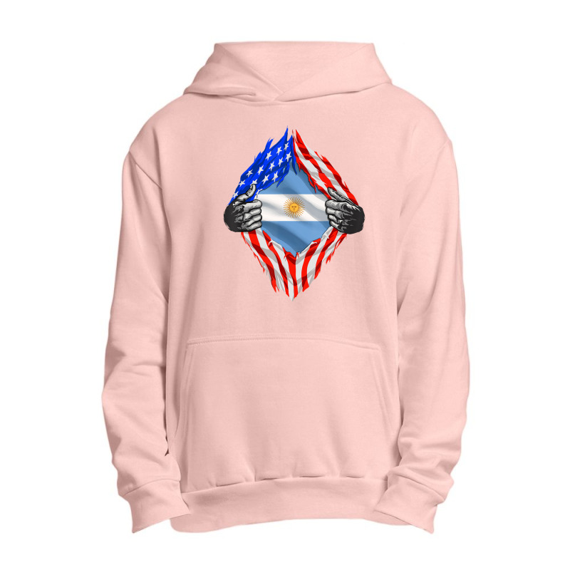 Super Argentine Heritage Argentina Roots Usa Flag Urban Pullover Hoodie | Artistshot