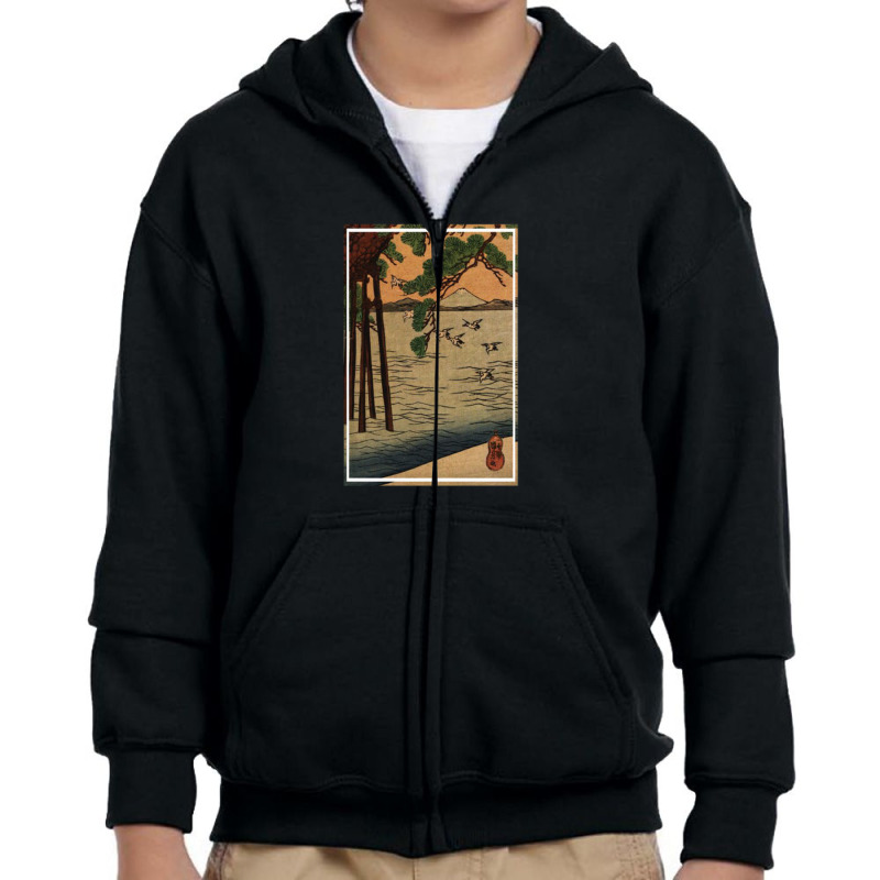 Two Bar Tailed Godwits By Ohara Koson 107088396 Youth Zipper Hoodie | Artistshot