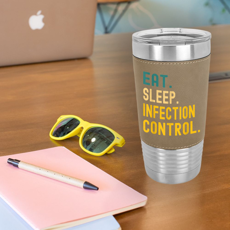 Vintage Retro Sunset Eat Sleep Infection Control T Shirt Leatherette Tumbler | Artistshot