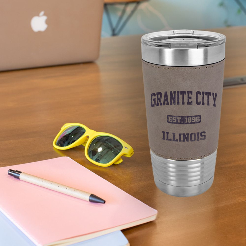 Granite City Illinois Il Vintage State Athletic Style Leatherette Tumbler | Artistshot