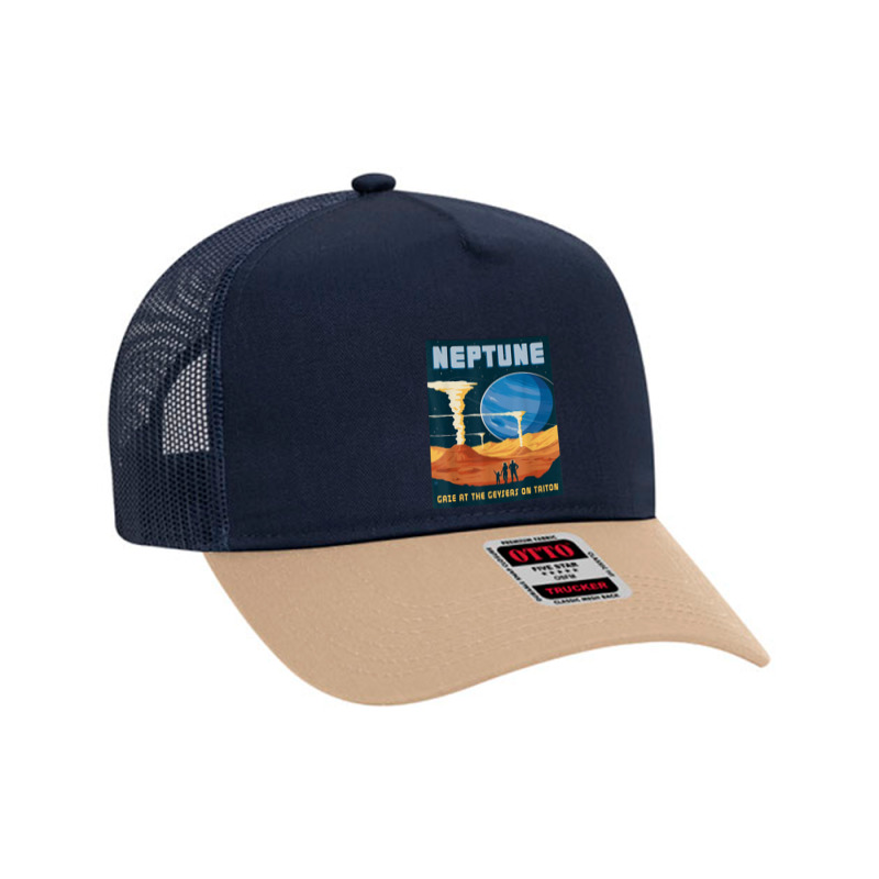 Retro Neptune Gaze At The Geysers On Triton Space Tourism T Shirt Mesh Back Trucker Hat by puawhla | Artistshot