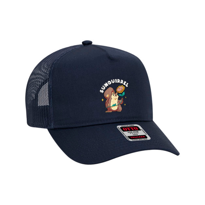 Sunquirrel Squirrel & Sunflower Themed Leisure T Shirt Mesh Back Trucker Hat by agueron | Artistshot