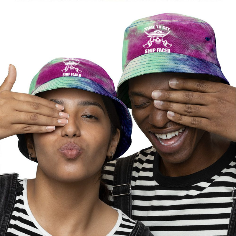 Time To Get Ship Faced Pirate Fan Enthusiast T Shirt Tie Dyed Bucket Hat by hollymu | Artistshot