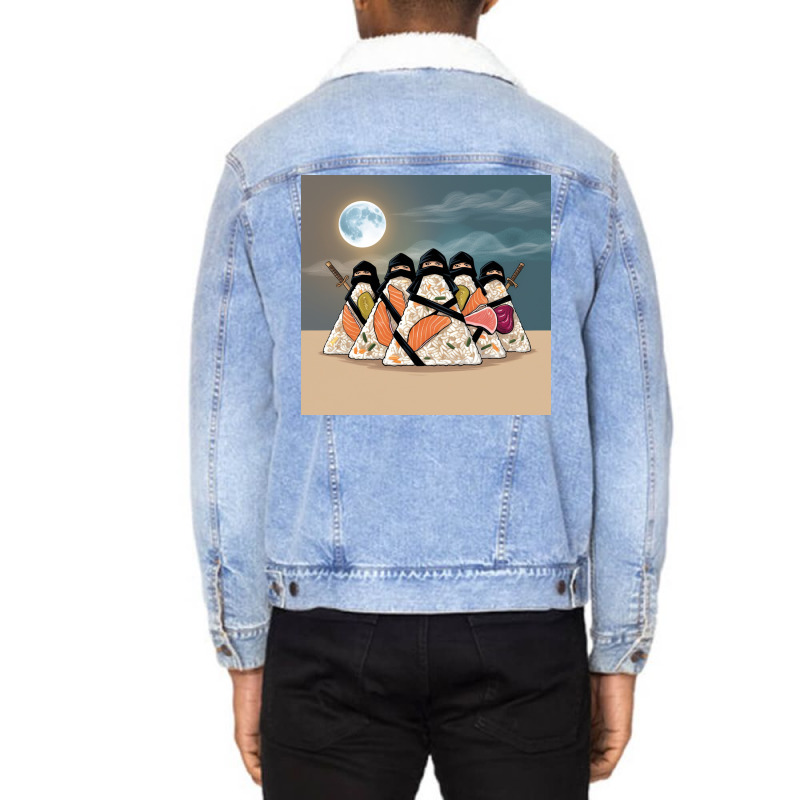 Onigiri Warrior 2 Unisex Sherpa-Lined Denim Jacket by Berdikari22 | Artistshot