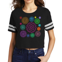 Flower Pattern T  Shirt Colorful Groovy Flower Pattern Outline T  Shir Scorecard Crop Tee | Artistshot