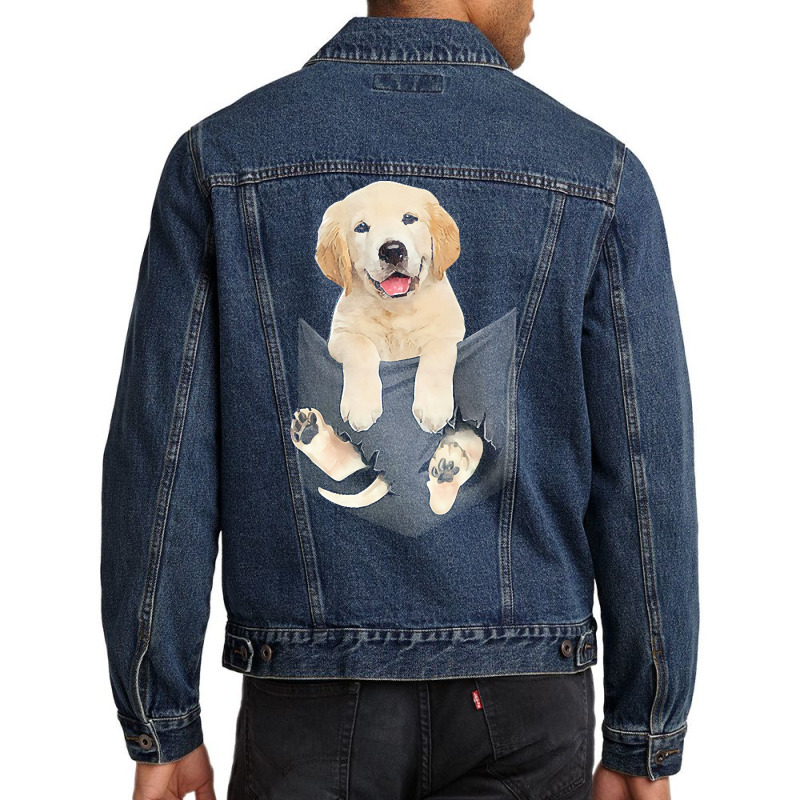 Golden Retriever T  Shirt Golden Retriever With Love T  Shirt Men Denim Jacket | Artistshot