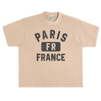 Paris France Gym Style Black With Distressed Black Print Urban Heavy T-shirt | Artistshot