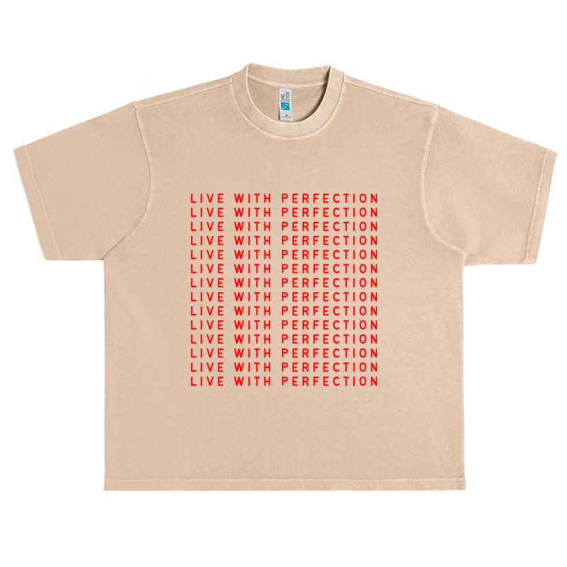 Live With Perfection Red Pattern Aesthetic Urban Heavy T-shirt | Artistshot