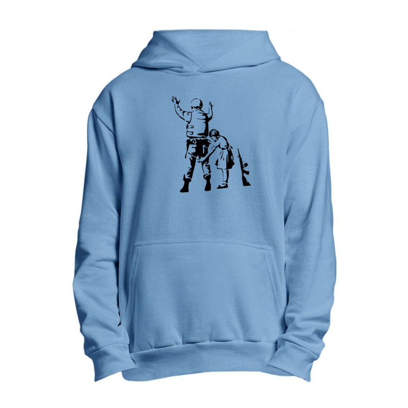 Banksy-girl-searching-soldier Urban Pullover Hoodie | Artistshot