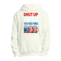 Us Flag Beer Mug Funny 4th Of July Shut Up Liver You're Fine Urban Pullover Hoodie | Artistshot