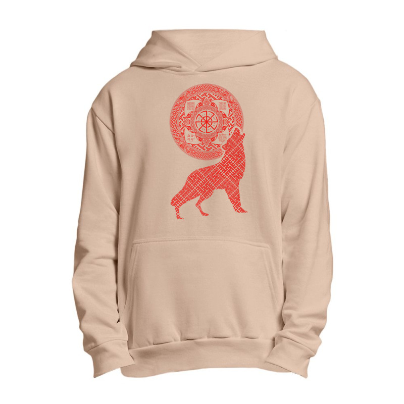 Svetoch Double Kolovrat Slavic God Symbol With Wolf Premium T Shirt Urban Pullover Hoodie by cm-arts | Artistshot