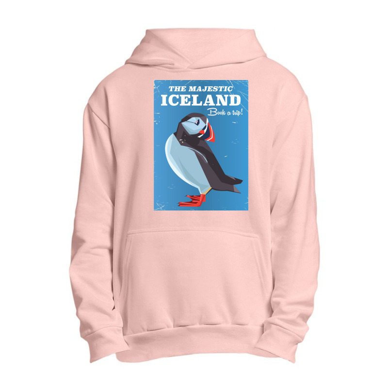 Majestic Iceland Puffin Vintage Travel Poster Urban Pullover Hoodie by KennethSteele | Artistshot