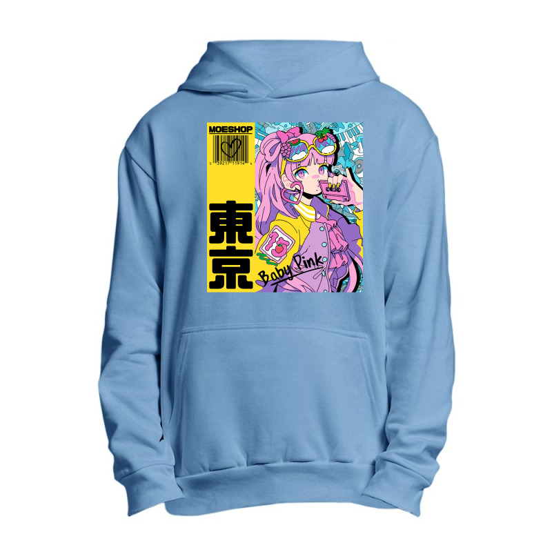 Anime Girl Pink Urban Pullover Hoodie by King Davila | Artistshot