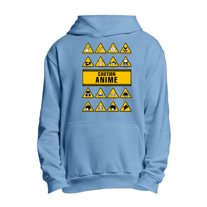 Anime Signs - Caution Urban Pullover Hoodie | Artistshot