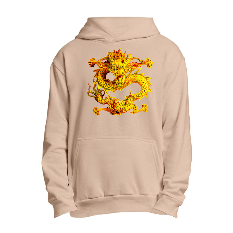 Fearless Golden Chinese Dragon Silhouette T Shirt 3d Effect Urban Pullover Hoodie | Artistshot