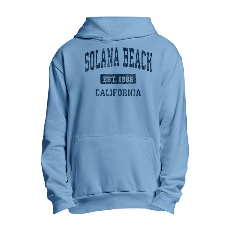 Solana Beach California Ca Vintage Athletic Sports Design Urban Pullover Hoodie by Color | Artistshot