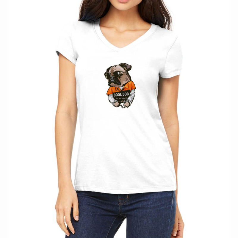 Pug Women's V-Neck T-Shirt by Disgus_Thing | Artistshot