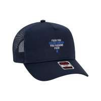 Fuck Colon Cancer Funny Awareness Blue Ribbon Women & Men T Shirt Mesh Back Trucker Hat | Artistshot